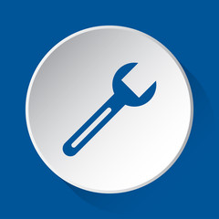 spanner - simple blue icon on white button
