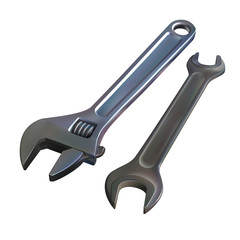 adjustable wrench and simple wrench