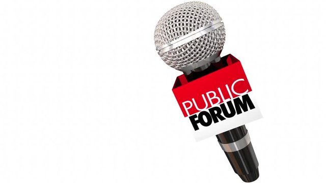 Public Forum Meeting Open Discussion Microphone Seamless Looping 3d Animation