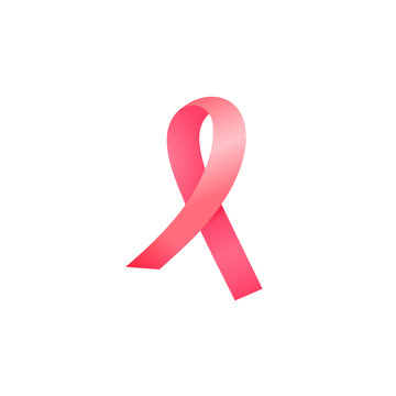October Pink satin ribbon vector icon. National Breast Cancer Awareness Month concept