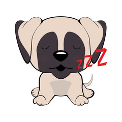 puppy character sleeping on its back, cute funny terrier vector illustration.