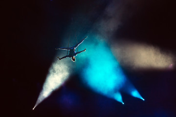 Air acrobat in the circus.