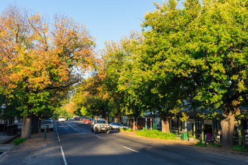 High Street in Yackandandah, a small tourist town in the Victorian high country.