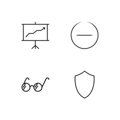 business simple outlined icons set