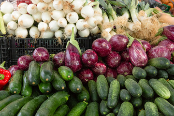 Fresh vegetables at the market.