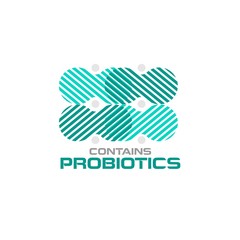 Probiotics logo. Bacteria logo. Concept of healthy nutrition ingredient for therapeutic purposes. Simple flat style trend modern logotype graphic design isolated