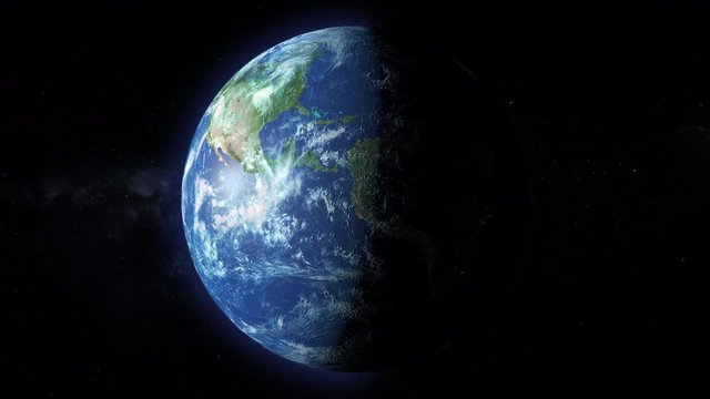 Animation view of the Earth in space.