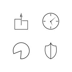 business simple outlined icons set