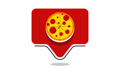 Vector illustration of Counter Like of Pizza Notification. Pizza Icon. Social Media like. Food Love Concept.