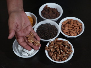 Turmeric, Kismish, Almonds, Badam, Akhrot, Walnuts, Chuna, Limestone, Haldi, Black Pepper, Kali...