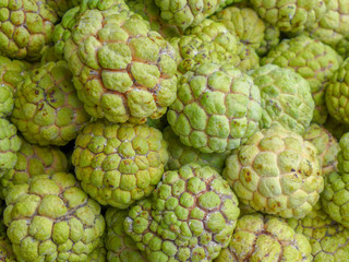 close up custard apples in the market