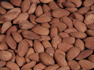 Almond isolated. Nuts on white background, Amonds, Badam ,Almond. Almond nut isolated. Almond slice. Full depth of field
