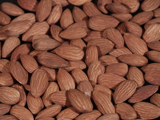 Almond isolated. Nuts on white background, Amonds, Badam ,Almond. Almond nut isolated. Almond slice. Full depth of field