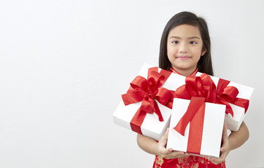 Fototapeta premium Chinese Girl New Year 2019