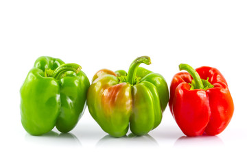 Peperoni verdi e rossi