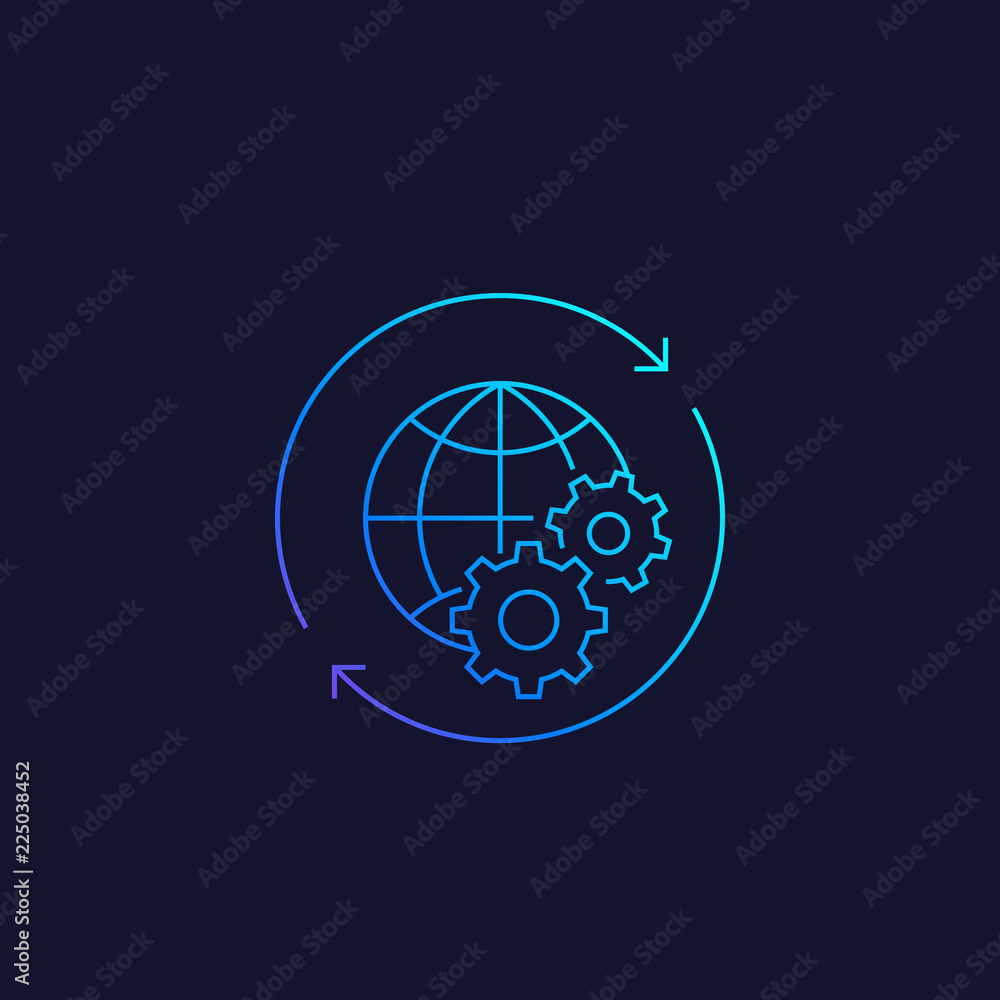 Poster global settings vector line icon