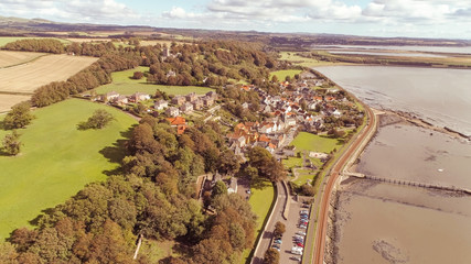 Aerial view above the historic village of Culross near Kincardine. A location for the television...
