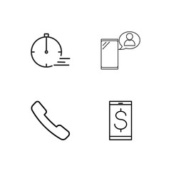 business simple outlined icons set