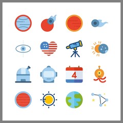 star icon. telescope and eclipse vector icons in star set. Use this illustration for star works.