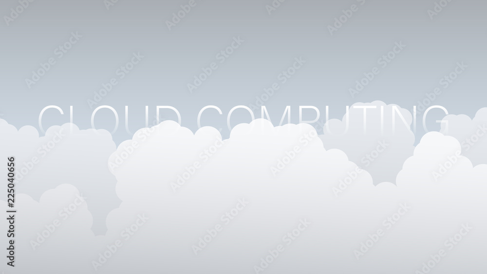 Aufkleber cloud computing design concept - digital network connections, technology background