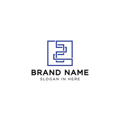 Obraz premium two line connected middle on square