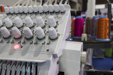 Industrial embroidery machine.