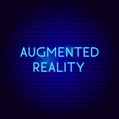Fototapeta na wymiar Augmented Reality Neon Sign