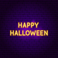 Obraz premium Happy Halloween Neon Sign
