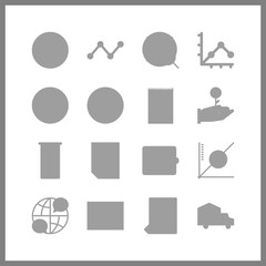 16 financial icon. Vector illustration financial set. title and percentage icons for financial works