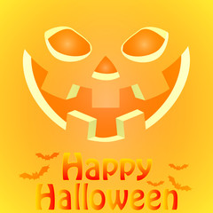 silhouette of pumpkin halloween in orange tones