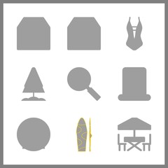 9 holiday icons set