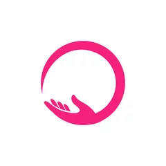 Fotobehang hand care logo design template. hand care vector icon illustration © DISTROLOGO