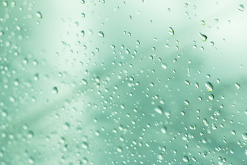 Water drops on the glass.