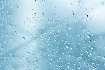 Water drops on the glass.