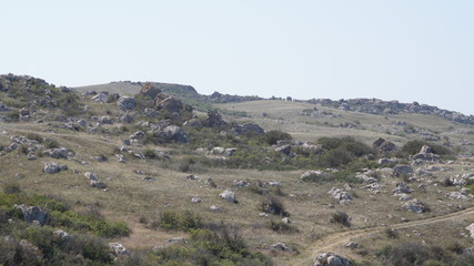 Hills and desert stones