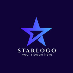 star logo design stock with arrow symbol in the middle. star vector icon