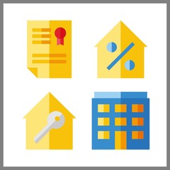 4 insurance icon. Vector illustration insurance set. real estate and title icons for insurance works