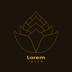 Luxury vintage golden floral lotus pattern design for logo, label, icon ,brand for your product or packaging, vector illustration