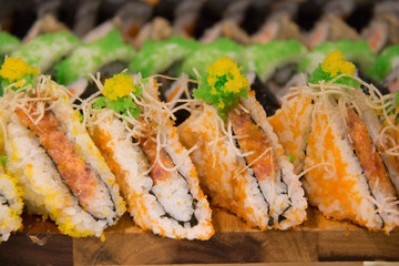  Sushi sandwich  container  on a plate