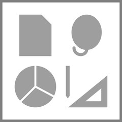 idea icon. balloons and measuring vector icons in idea set. Use this illustration for idea works.