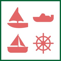 4 sail icon. Vector illustration sail set. sailboat and boat icons for sail works