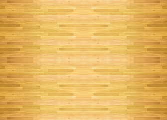 Hardwood maple basketball court floor viewed from above.