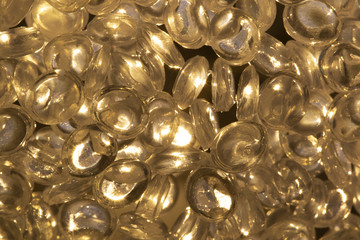 Close up gold crystal of light.