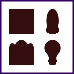 4 off icon. Vector illustration off set. rocket ship and switch off icons for off works