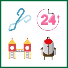 4 education icons set