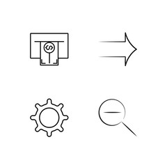 business simple outlined icons set