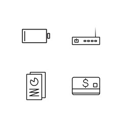 business simple outlined icons set