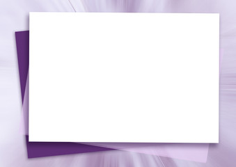 White text box on blurred abstract background. Violet mockup frame, light purple gradient. Template for invitation, greeting card, postcard, poster, flyer, booklet, presentation, website, page design