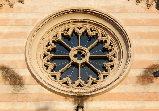 Rose Window of the Duomo of Valvasone. Italy