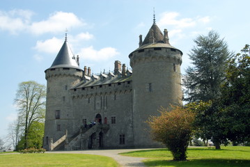 Fototapeta na wymiar Ville de Combourg, château de Combourg (XIIe-XVe) classé Monument Historique, département d'Ille-et-Vilaine, Bretagne, France